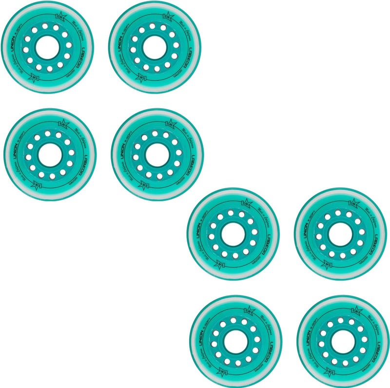 Roller Hockey Wheels Union Premium Performance Inline Skate Wheel 8-Pack - Choose Size and Color